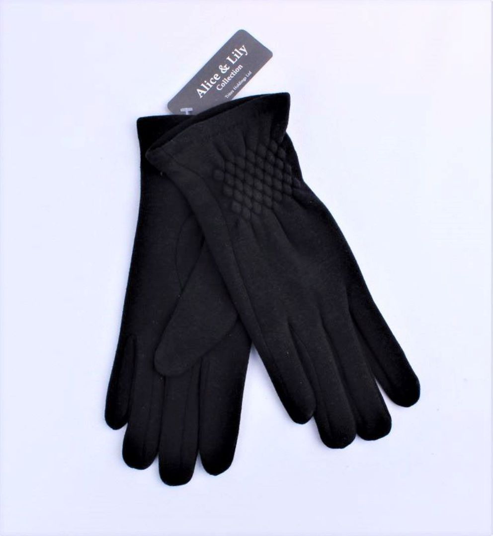 Winter ladies thermal lined glove w gathered wrist navy  Style; S/LK4606/NVY image 0
